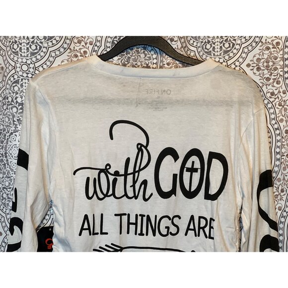 Christian Long Sleeve Top With Bible Verses God Is Good Psalm 100:5 & Matthew 19 - Picture 5 of 9
